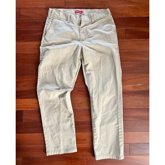 SUPREME Men's 34 x 30 Beige Work Chino Pants Slacks Straight Leg Flat Front READ - Picture 1 of 8